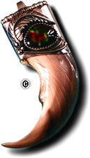 Genuine black bear claw, with fire agate.