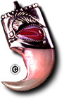Genuine cougar claw, with Laguna agate.