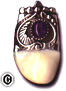 Genuine elk tooth (ivory), with amethyst.