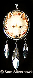 Ivory wolf carving